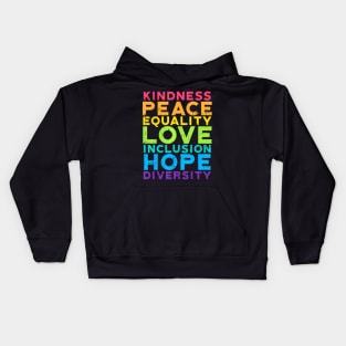 Kindness Peace Equality Rainbow Gay Black Pride Lgbt Kids Hoodie